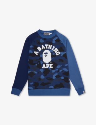 A BATHING APE: Camouflage Crew-Neck Cotton-Jersey Sweatshirt 10-13 Years
