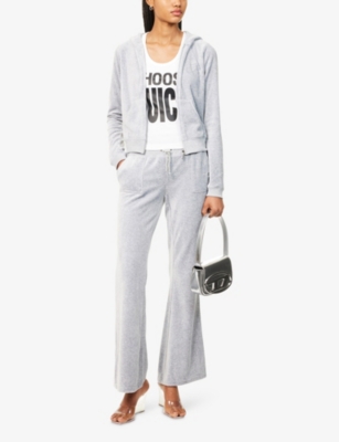Shop Juicy Couture Womens  Caisa Ultra Logo-print Cotton-blend Tracksuit Bottoms