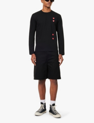 COMME DES GARCONS PLAY: Vertical heart-print cotton-jersey T-shirt