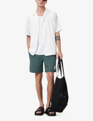 ALLSAINTS: Orlando Graphic-Print Slim-Fit Woven Swim Shorts