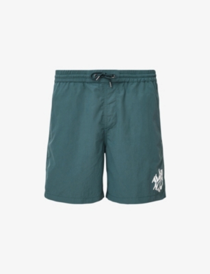 ALLSAINTS: Orlando Graphic-Print Slim-Fit Woven Swim Shorts