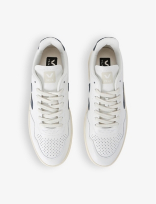 Veja Low-top Sneakers With Perforated Detailing And Iconic Logo In White/navy