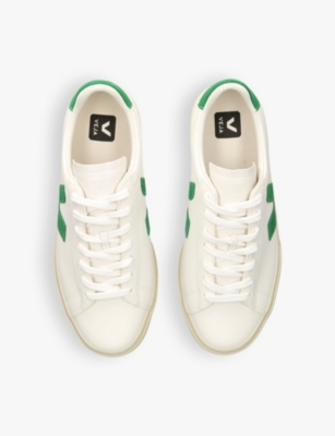 Veja Stylish Sneakers With Emerald Suede Accents In White/oth