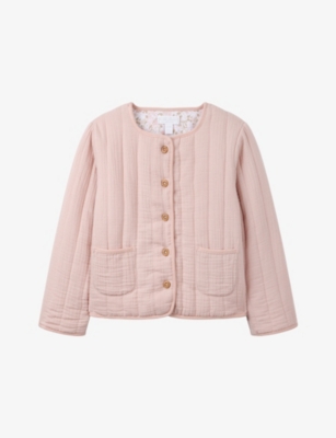 THE LITTLE WHITE COMPANY: Crinkled Reversible Cotton Jacket 0-18 Months