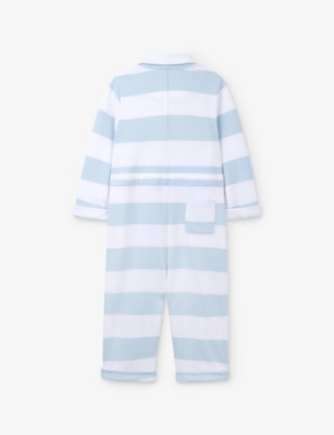 THE LITTLE WHITE COMPANY: Stripe-Print Long-Sleeve Cotton Romper 0-24 Months