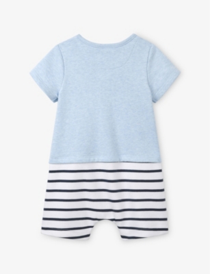 THE LITTLE WHITE COMPANY: Sailboat-Embroidered Cotton Romper 0-24 Months