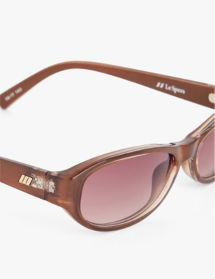 Le Specs Womens Pearl Chocolate Dont Cha Oval-frame Polycarbonate Sunglasses In Pearl Chocolate