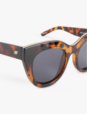 Le Specs Womens Tort Air Heart Cat Eye-frame Acetate Sunglasses In Tort