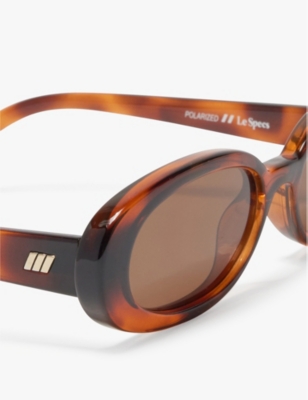 Le Specs Womens Toffee Tort Outta Love Polycarbonate Oval-frame Sunglasses In Toffee Tort