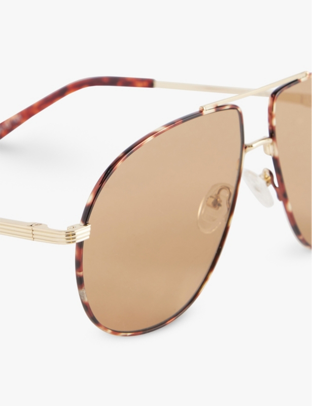 Schmaltzy aviator-frame metal sunglasses