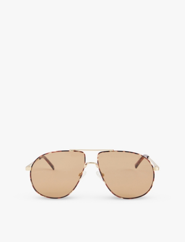 Schmaltzy aviator-frame metal sunglasses