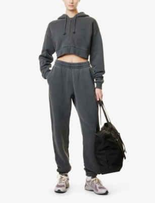 Gymshark Womens  Everywear Relaxed-fit Cotton-jersey Jogging Bottoms In Gs Bck Pig Grmnt
