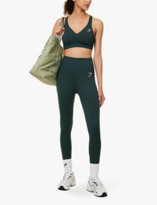 Gymshark Vital Seamless 2.0 High-waist Stretch-woven Leggings In Woodland Green/ Marl