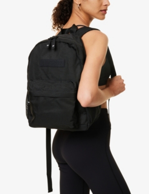 Gymshark Womens Gs Black Everyday Brand-patch Recycled-polyester Backpack In Gs Black