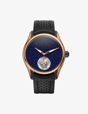 H.MOSER & CIE: 3804-0901 Pioneer Tourbillon rose-gold and rubber automatic watch