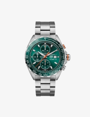 Shop Tag Heuer Mens Caz201h.ba0876 Formula 1 Chronograph Stainless-steel And Ceramic Automatic Watch Green