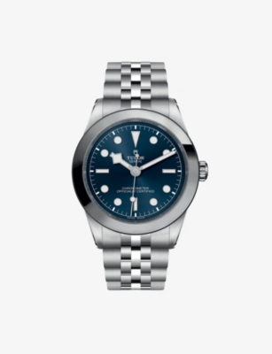 M79660-0002 Black Bay Blue 39m stainless-steel automatic watch