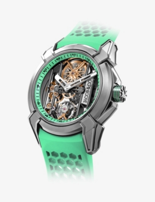JACOB AND CO: EX110.20.AA.AO.A Epic x Skeleton titanium and rubber automatic watch