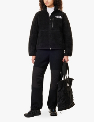 THE NORTH FACE WOMENS BLACK DENALI BRAND-EMBROIDERY RELAXED-FIT FLEECE JACKET XL 