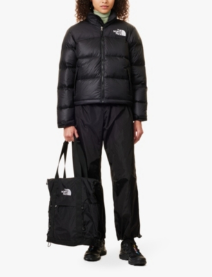 THE NORTH FACE WOMENS BLACK 1996 RETRO BRAND-EMBROIDERY REGULAR-FIT SHELL-DOWN JACKET XL 