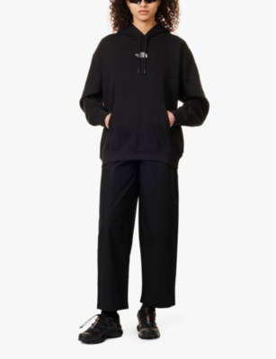 THE NORTH FACE WOMENS THE NORTH FACE BRAND-EMBROIDERY KANGAROO-POCKET COTTON-BLEND HOODY 