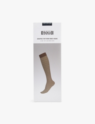 Wolford Womens 7005 Black Graphic-pattern Woven Knee-highs In 7005 Black