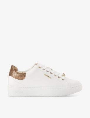 CARVELA: Dream 2 logo-badge faux-leather low-top trainers