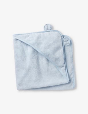 THE LITTLE WHITE COMPANY: Hydrocotton ear-embroidered cotton hooded towel