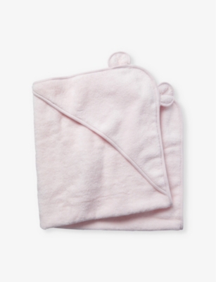 THE LITTLE WHITE COMPANY: Bear-ear square cotton baby towel