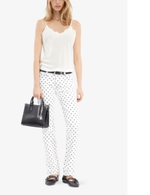 THE KOOPLES: Lace-embroidered relaxed-fit silk top