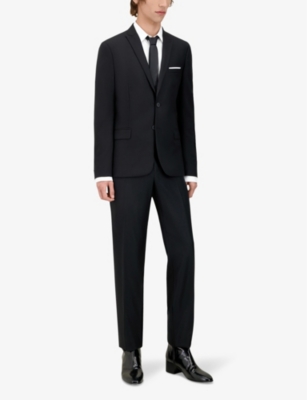 Shop The Kooples Mens Black Regular-fit Single-breasted Wool Blazer