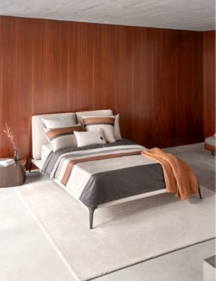 Hugo Boss Boss Carlow Colour-block Cotton-sateen Duvet Cover In Multicoloured