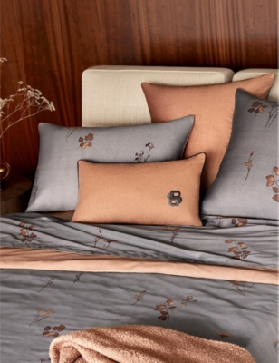 BOSS: Midnight floral-print cotton-sateen duvet cover