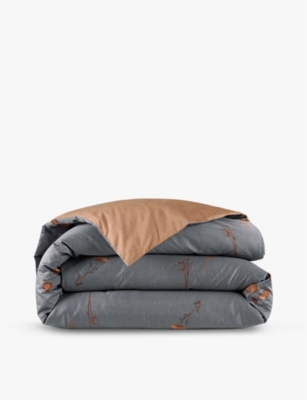 BOSS: Midnight floral-print cotton-sateen duvet cover