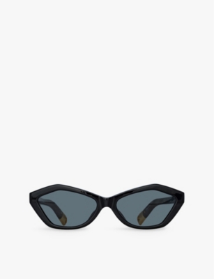 Shop Jacquemus Womens Bambino Irregular-frame Acetate Sunglasses Black