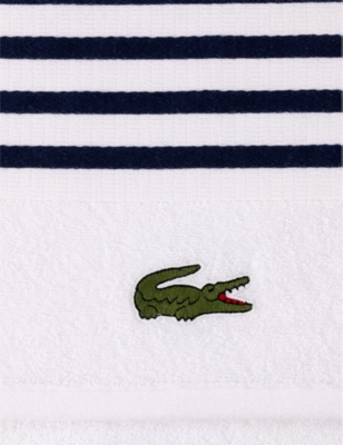 Lacoste L Courtline Striped Organic-cotton B In Marine