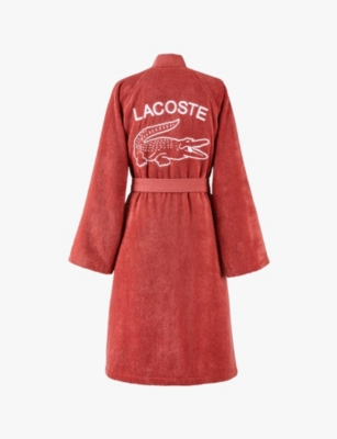 Lacoste Womens Sierra L Défilé Logo-embroidered Organic-cotton Bathrobe In Sierra