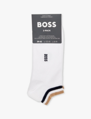 BOSS: Branded pack of two cotton-blend socks