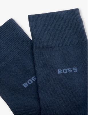 BOSS: Branded pack of two cotton-blend socks