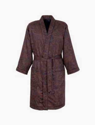 Shop Ralph Lauren Mens  Home Belmonte Paisley-print Cotton-sateen Bathrobe In Jewel