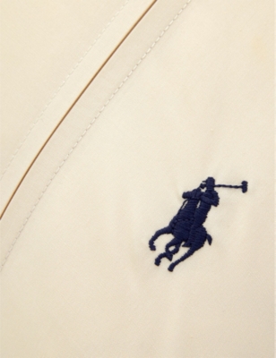 Shop Ralph Lauren Player Logo-embroidered Cotton Pillowcases 50cm X 75cm In Paleoak