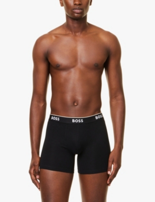 BOSS: Branded waistband stretch-cotton boxer briefs