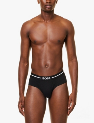 BOSS: Branded waistband stretch-cotton briefs