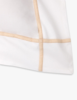 Yves Delorme Athena Bourdon-stitch Standard Oxford Pima-cotton Pillow Case Dune In Dune