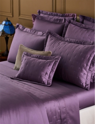 Yves Delorme Triomphe Cotton-sateen Fitted Sheet In Iris