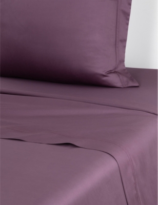 Yves Delorme Iris Triomphe Double Organic-cotton Flat Sheet In Iris