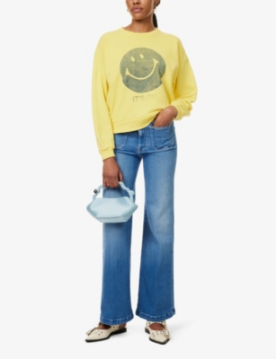 MOTHER: The Drop Square embossed-graphic-print cotton-jersey sweatshirt