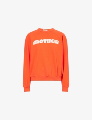 Mother Womens The Biggie Concert Brand-print Cotton-jersey Sweatshirt  Twinkle