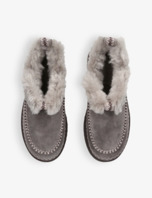 Ugg Classic Ultra Mini Alpine Suede Ankle Boots In Grey/dark