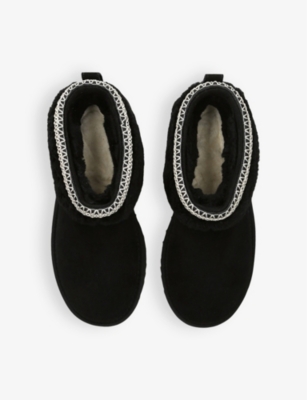 Shop Ugg Womens  Classic Ultra Mini Maxi Curly Sheepskin Boots In Black